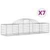 vidaXL Cestas de gaviones 7 uds forma de arco hierro 200x50x40/60 cm