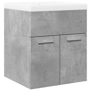 vidaXL Set muebles de ba&ntilde;o 2 piezas madera contrachapada gris hormig&oacute;n