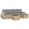 vidaXL Juego de sof&aacute;s jard&iacute;n con cojines beige mezcla 6 pzas rat&aacute;n PE