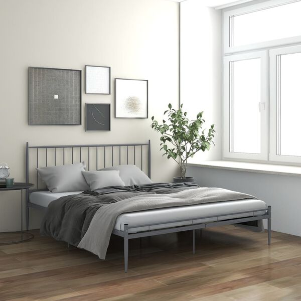 vidaXL Estructura de cama sin colchón metal gris 200x200 cm