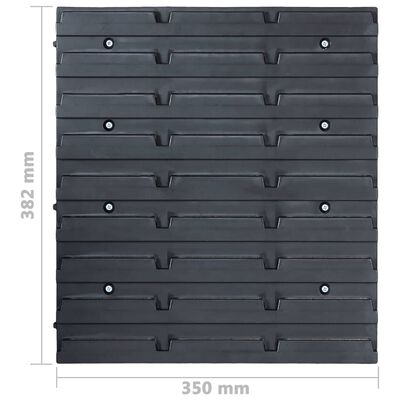 vidaXL Kit de cajas de almacenaje 29 pzas paneles de pared rojo/negro