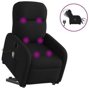 vidaXL Sill&oacute;n de masaje el&eacute;ctrico reclinable elevable tela negro