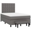 vidaXL Cama box spring con colch&oacute;n cuero sint&eacute;tico gris 120x190 cm
