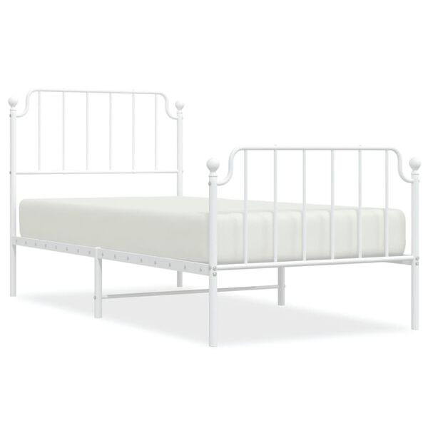 vidaXL Estructura cama sin colchón con estribo metal blanco 90x200 cm