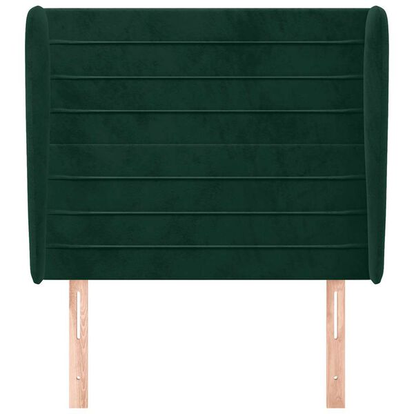vidaXL Cabecero con orejas de terciopelo verde oscuro 83x23x118/128 cm