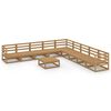 vidaXL Muebles de jard&iacute;n 10 pzas y cojines marr&oacute;n miel madera pino