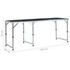 vidaXL Mesa de camping plegable de aluminio gris 180x60 cm