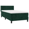 vidaXL Cama box spring con colch&oacute;n terciopelo verde oscuro 90x190 cm