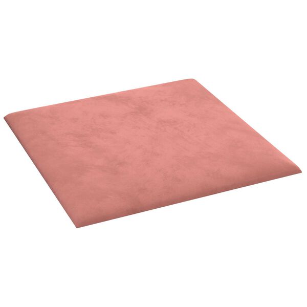 vidaXL Cabecero de Pared 12 pcs Rosa 30 x 30 cm Terciopelo