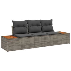 vidaXL Conjunto de sof&aacute; de jard&iacute;n 3 uds. 3-N&uacute;mero de plazas Gris