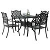 vidaXL Conjunto de mesa de jard&iacute;n 5 pcs Negro Aluminio fundido