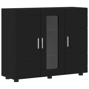 vidaXL Armario de Madera con almacenamiento Negro 88,5 x 30,5 x 73 cm