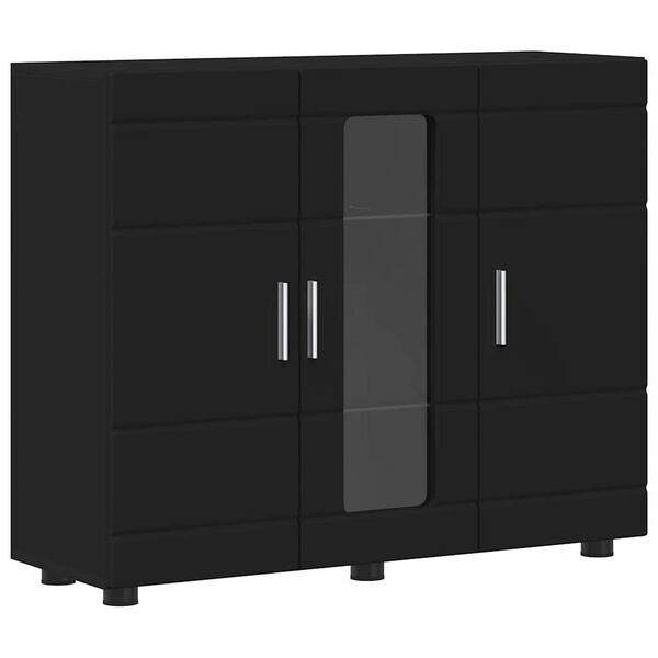 vidaXL Armario de Madera con almacenamiento Negro 88,5 x 30,5 x 73 cm