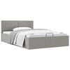 vidaXL Cama hidr&aacute;ulica almacenaje sin colch&oacute;n gris claro 140x200 cm
