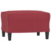 vidaXL Sill&oacute;n con taburete cuero sint&eacute;tico rojo tinto 60 cm