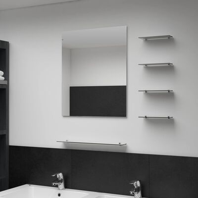 vidaXL Espejo de pared con 5 estantes plateado 50x60 cm
