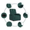 vidaXL Sill&oacute;n reclinable de tela verde oscuro