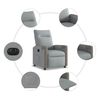 vidaXL Sillón reclinable eléctrico tela gris claro