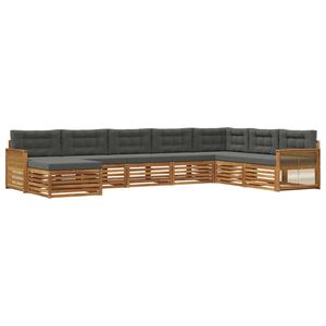 vidaXL Conjunto de sof&aacute;s de exterior 8 pcs Natural y Antracita