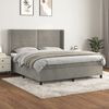 vidaXL Cama box spring con colch&oacute;n terciopelo gris claro 180x200 cm