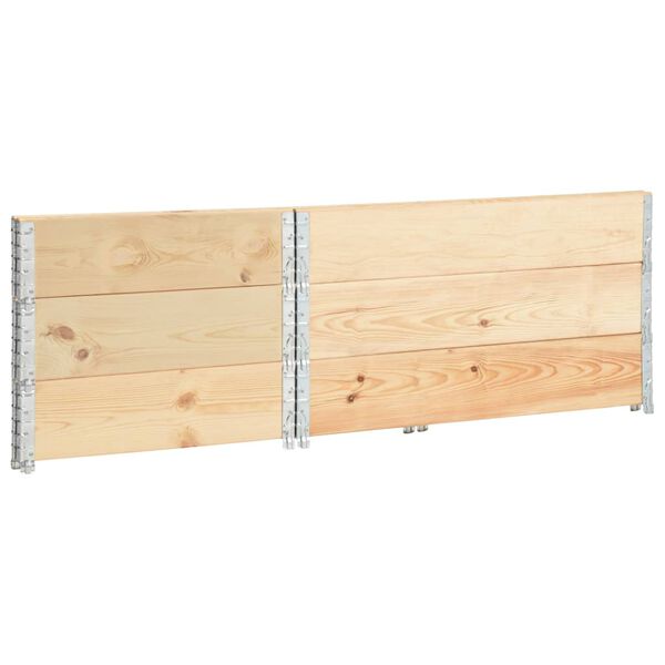 vidaXL Arriates de madera maciza de pino 3 unidades 80x120 cm