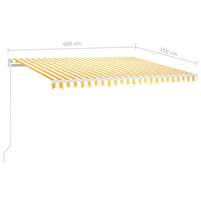 vidaXL Toldo manual retráctil con LED amarillo y blanco 400x350 m