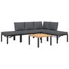 vidaXL Set de sof&aacute;s de jard&iacute;n con cojines 5 piezas aluminio negro