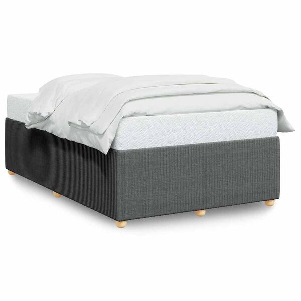 vidaXL Estructura de cama sin colch&oacute;n tela gris oscuro 120x200 cm