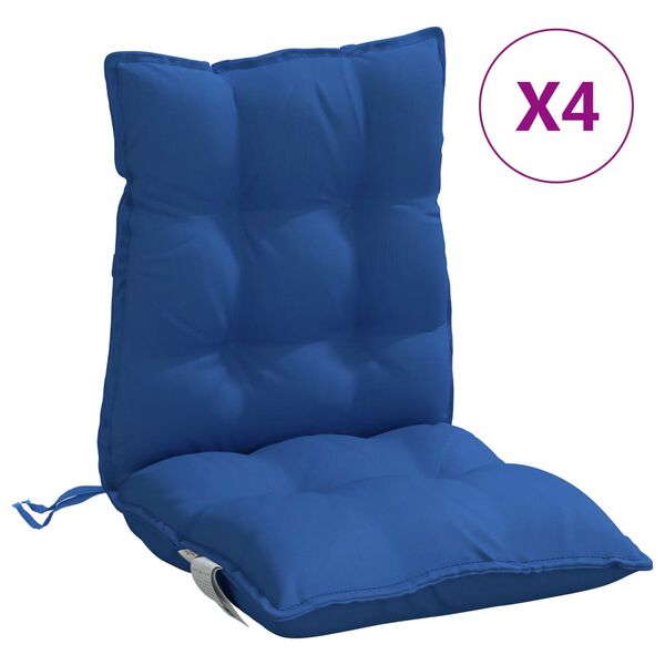 vidaXL Cojines para silla respaldo bajo 4 uds tela Oxford azul real