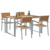 vidaXL Conjunto de Comedor de Jardín 5 pcs Gris