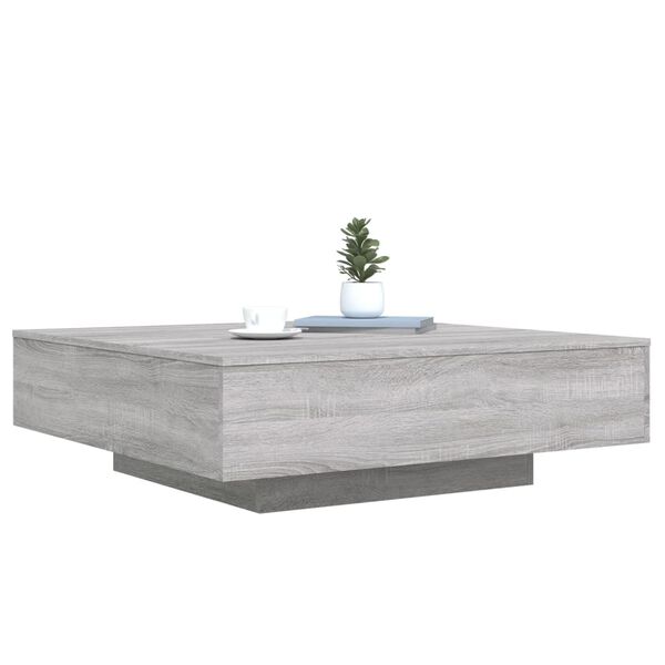vidaXL Mesa de centro madera de ingenier&iacute;a gris Sonoma 100x100x31 cm