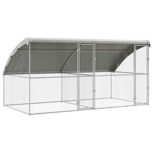 vidaXL Refugio para perros 2 pcs Plateado 4 x 2 x 2 m