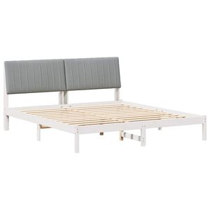 vidaXL Estructura de cama con cabecera Gris Claro 180 x 200 cm