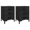 vidaXL Mesitas de noche 2 uds madera maciza de pino negro 40x30x55 cm