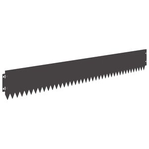 vidaXL Borde de C&eacute;sped 10 uds. 103 x 15 cm Acero Negro