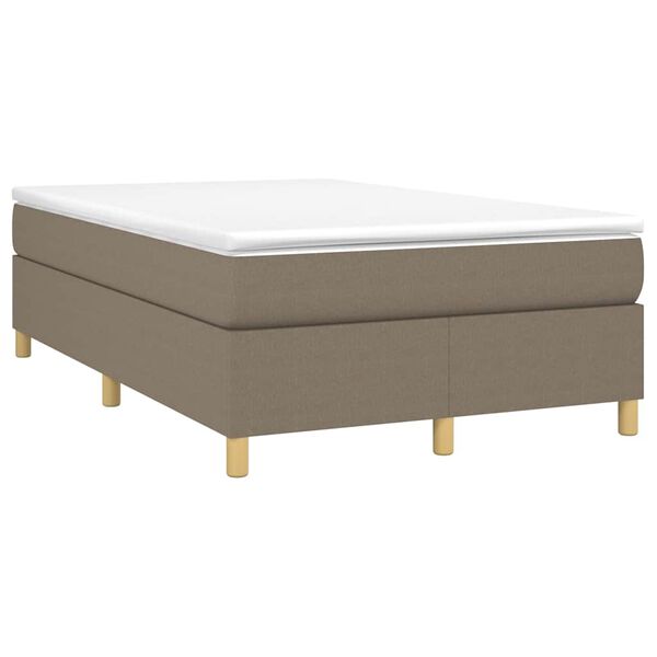 vidaXL Cama box spring con colch&oacute;n tela gris taupe 120x190 cm