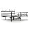 vidaXL Estructura cama sin colchón con estribo metal negro 135x190 cm