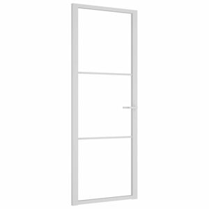 vidaXL Puerta interior vidrio EGS y aluminio blanco 76x201,5 cm