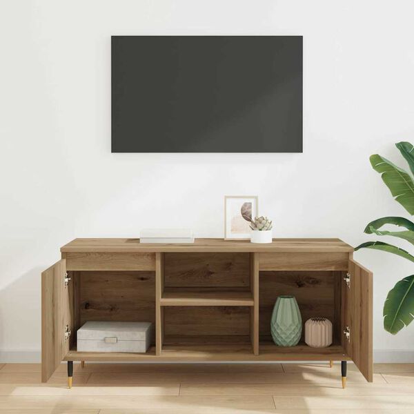 vidaXL Gabinete de TV Roble artesanal 104 x 35 x 50 cm