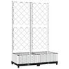 vidaXL Jardinera con enrejado PP blanco 80x40x121,5 cm
