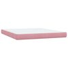 vidaXL Cama box spring con colch&oacute;n y LED terciopelo rosa 180x210 cm