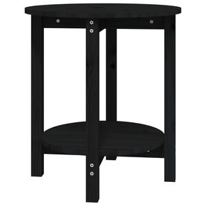 vidaXL Mesa de centro de madera maciza de pino negro &Oslash;55x60 cm