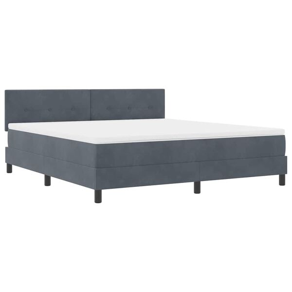 vidaXL Cama tipo Box Spring Gris oscuro 180 x 200 cm Terciopelo