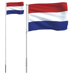 vidaXL M&aacute;stil y bandera de Pa&iacute;ses Bajos aluminio 5,5 m