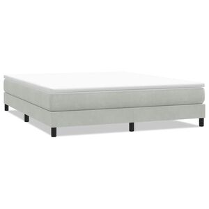 vidaXL Cama box spring sin colch&oacute;n terciopelo gris claro 180x210 cm