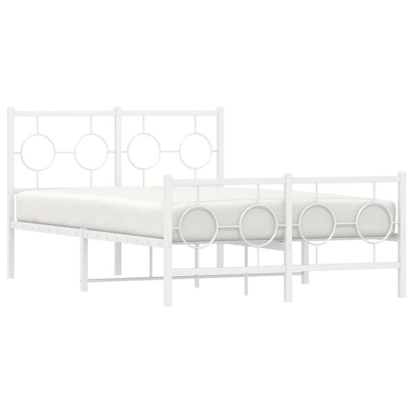 vidaXL Estructura cama sin colch&oacute;n con estribo metal blanco 120x190 cm