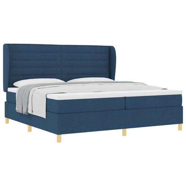 vidaXL Cama con Somier y Colch&oacute;n Gris Oscuro 90x190 cm de Tela Azul