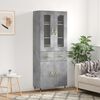 vidaXL Aparador alto madera contrachapada gris hormig&oacute;n 69,5x34x180 cm