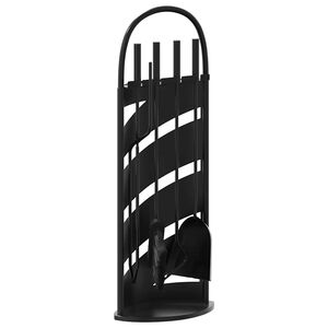 vidaXL Juego de herramientas para chimenea de 5 piezas, 23 x 15 x 66 cm, acero