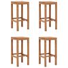 vidaXL Taburetes de barra de cocina 4 unidades madera maciza de teca